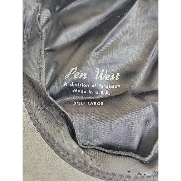 Pen West Gray Suede Made in USA Flat Driving Cabbie Newsboy Hat Men's Size Large - Picture 3 of 8